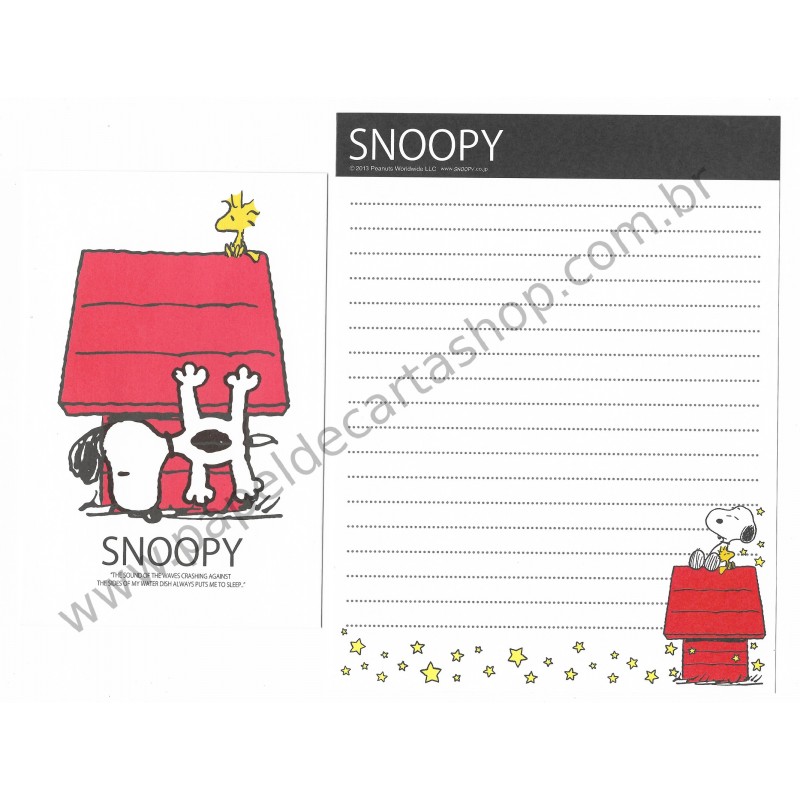 Kit 4 Conjuntos de Papéis de Carta Snoopy The Sound of the Waves - Peanuts Japão 2013