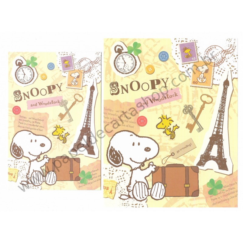 Conjunto de Papel de Carta Snoopy and WD in Paris - 2013 Peanuts