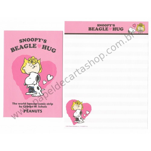 Conjunto de Papel de Carta Snoopy's Beagle Hug Peanuts 2014
