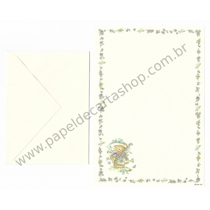 Conjunto de Papel de Carta Antigo Importado BEAR Hallmark