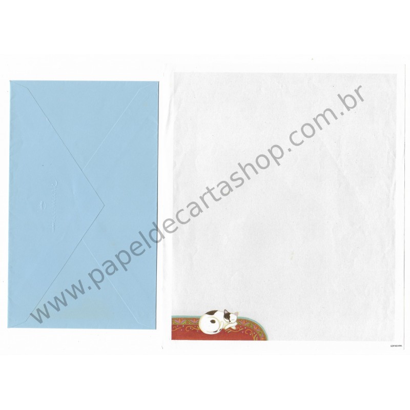 Conjunto de Papel de Carta Antigo Gatinho - Hallmark