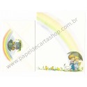 Conjunto de Papel de Carta Antigo Importado Little Rainbows Phacos