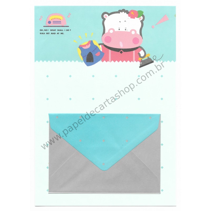 Conjunto de Papel de Carta Vintage Merry Poporin CAZ San-X