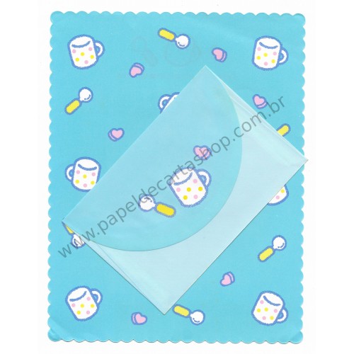 Conjunto de Papel de Carta Vintage Sweet Heart Sugar Milk Tea - Sax-X 