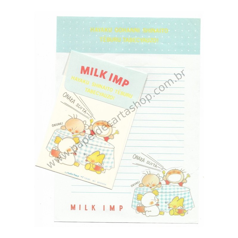 Conjunto de Papel de Carta Antigo (Vintage) Milk Imp - Yukari