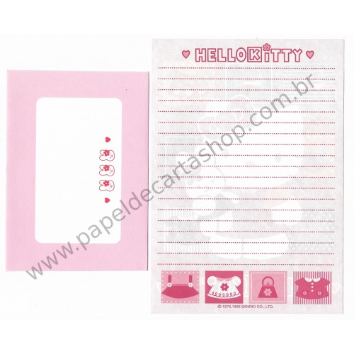 Ano 1996. Conjunto de Papel de Carta Kitty CVM Sanrio