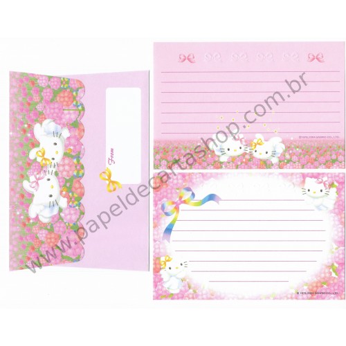 Ano 2004. Conjunto de Papel de Carta Hello Kitty - 30th Anniversary Dupla