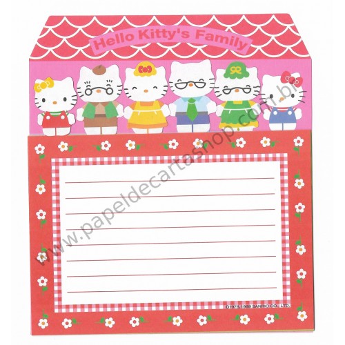 Ano 1999. Conjunto de 6 notas Hello Kitty's Family Sanrio