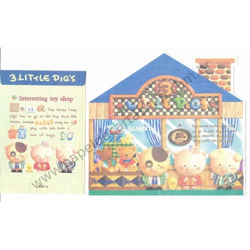 Conjunto de Papel de Carta Antigo (Vintage) The 3 Little Pigs - Toys Shop