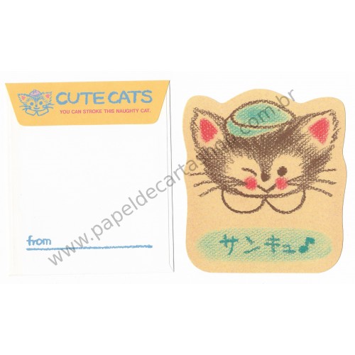Conjunto de Papel de Carta Antigo (Vintage) Cute Cats CAZ