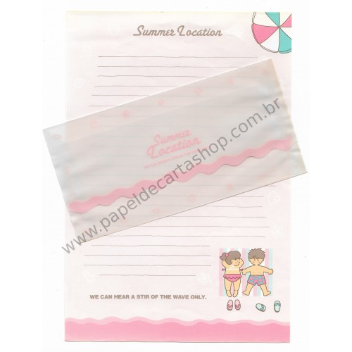 Conjunto de Papel de Carta Antigo (Vintage) Summer Vacation