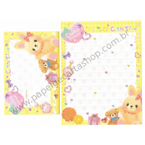 Kit 3 Conjuntos de Papel de Carta CUTIE TIME - Q-Lia Japan