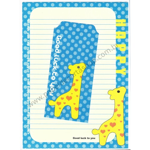 Conjunto de Papel de Carta Importado Best Wishes Giraffe CAZ