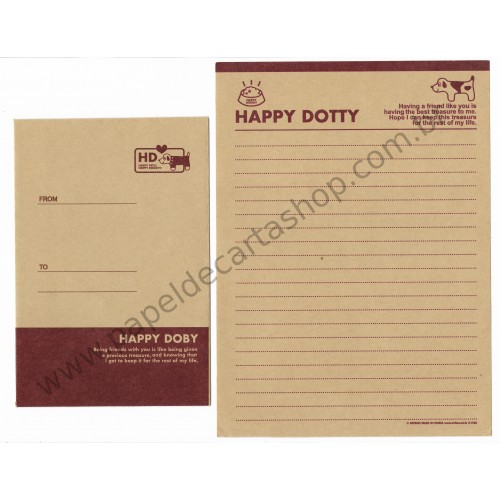 Conjunto de Papel de Carta HAPPY DOTTY - Art-Box Korea
