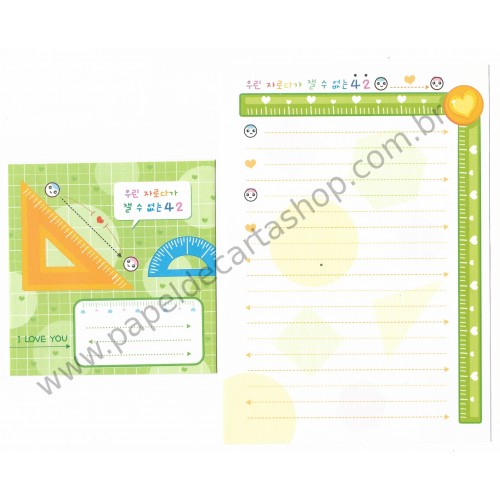 Kit 6 Conjuntos de Papel de Carta Importado OWL - Letter Korea