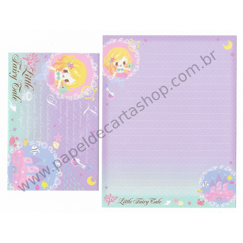 Conjunto de Papel de Carta Little Fairy Tale Little Mermaid - Q-Lia Japan