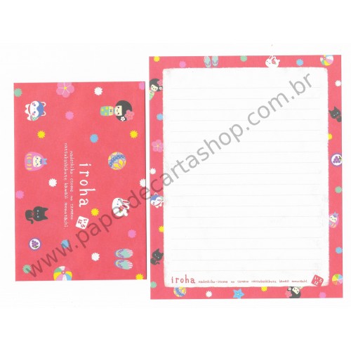 Kit 5 Conjuntos de Papel de Carta IROHA - Q-Lia Japan