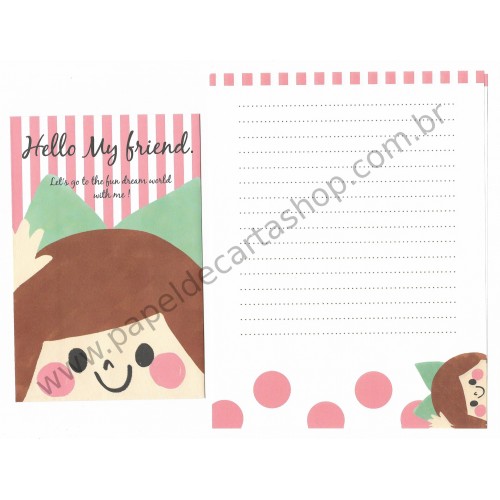 Conjunto de Papel de Carta Importado Hello My Friend - Kyowa