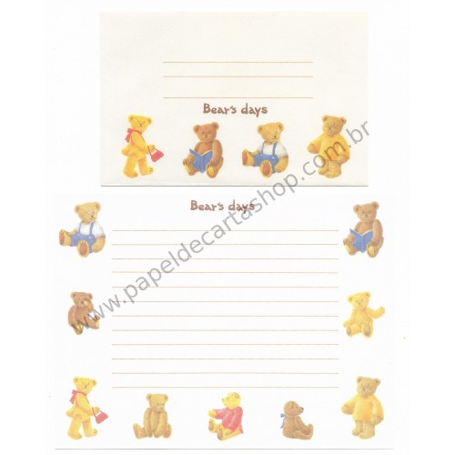 Conjunto de Papel de Carta Importado Bear's Days - Japan