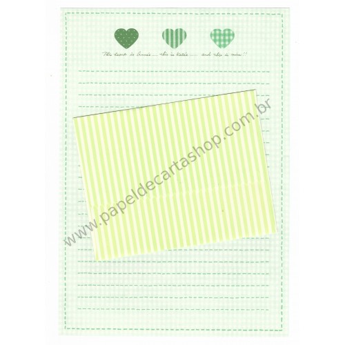 Conjunto de Papel de Carta Antigo Heart CVD Japan