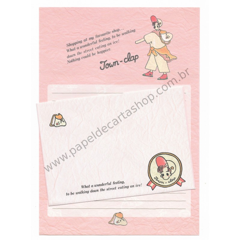 Conjunto de Papel de Carta Antigo (Vintage) Town Clap - YUKARI Japan