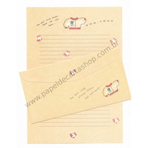 Conjunto de Papel de Carta Antigo (Vintage) Two Tone - Yukari Japan