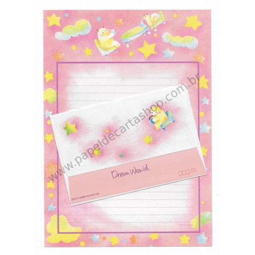 Conjunto de Papel de Carta Antigo (Vintage) Dream World - Tokyo Queen Japan