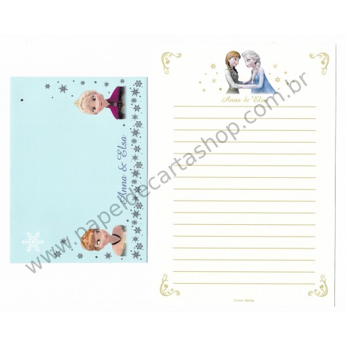 Conjunto de Papel de Carta Disney Frozen - Anna & Elsa Delfino