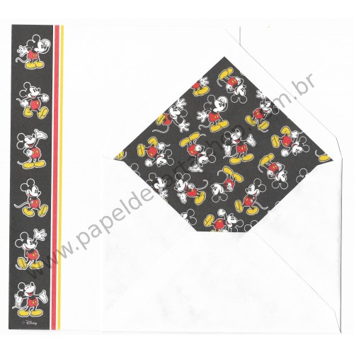 Conjunto de Papel de Carta Antigo Importado Disney Mickey Mouse (BRA)