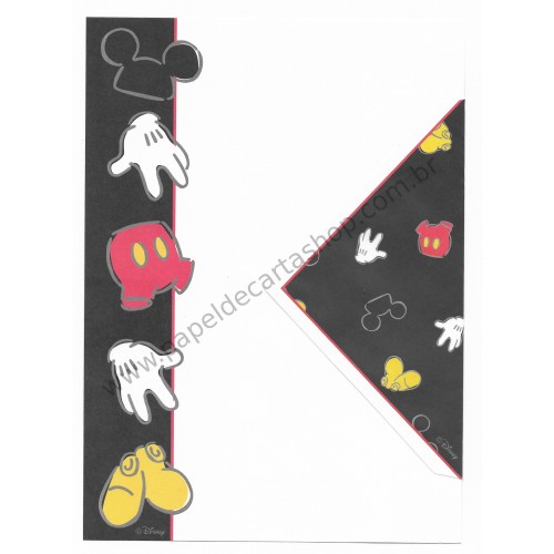 Conjunto de Papel de Carta Antigo Importado Disney Mickey Mouse (BRA2)