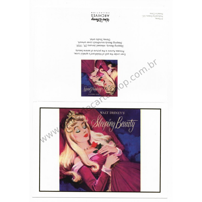 Coleção 10 NOTECARDS CARTÕES Disney Archives Sleeping Beauty