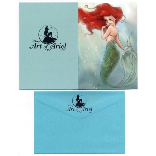 Coleção 3 NOTECARDS CARTÕES Disney Art of ARIEL 