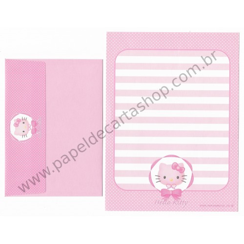Ano 2008. Conjunto de Papel de Carta Hello Kitty Ribbon CRS Sanrio