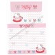 Ano 2004. Conjunto de Papel de Carta Hello Kitty Cup Sanrio