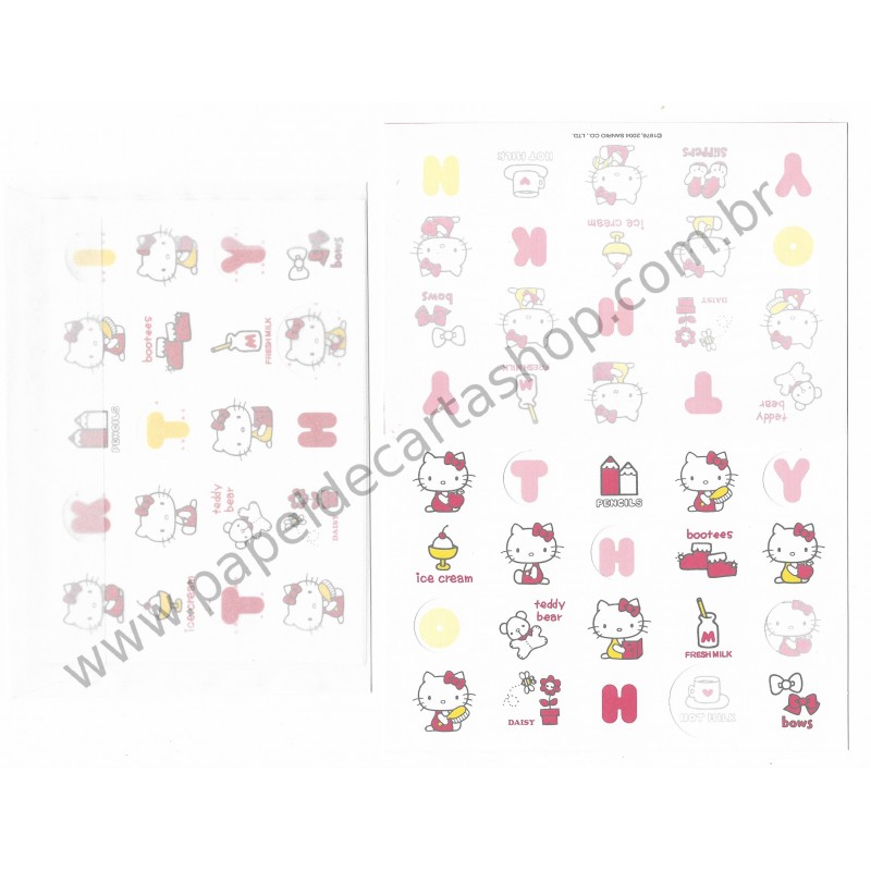 Ano 2004. Conjunto de Papel de Carta Hello Kitty HKT Sanrio