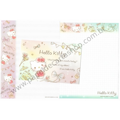 Ano 2015. Kit 2 Conjuntos de Papel de Carta Hello Kitty Fun Sanrio