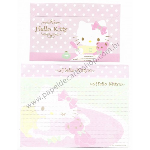 Ano 2007. Conjunto de Papel de Carta Hello Kitty CRV Sanrio