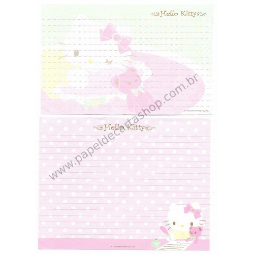 Ano 2007. Conjunto de Papel de Carta Hello Kitty CRV Sanrio