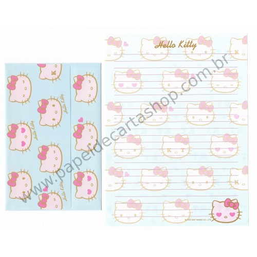 Ano 2007. Conjunto de Papel de Carta Hello Kitty KT CAZ Sanrio