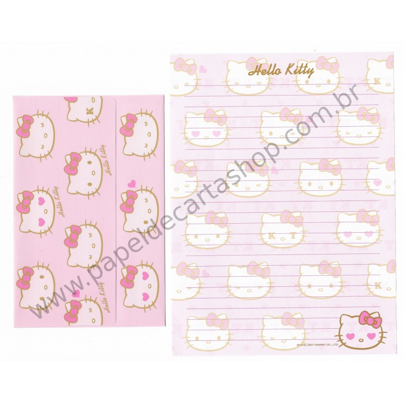 Ano 2007. Conjunto de Papel de Carta Hello Kitty KT CRS Sanrio