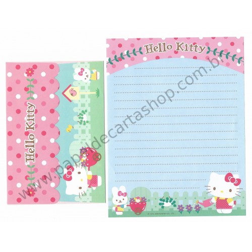 Ano 2009. Conjunto de Papel de Carta Hello Kitty Flower Sanrio