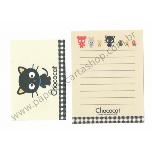 Ano 1996. Conjunto de Mini Papel de Carta Chococat Antigo (Vintage) Sanrio