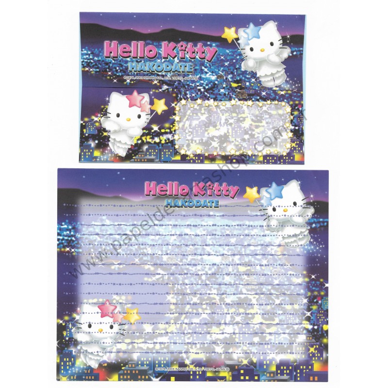 Ano 2003. Conjunto de Papel de Carta Gotōchi Kitty Hakodate Sanrio
