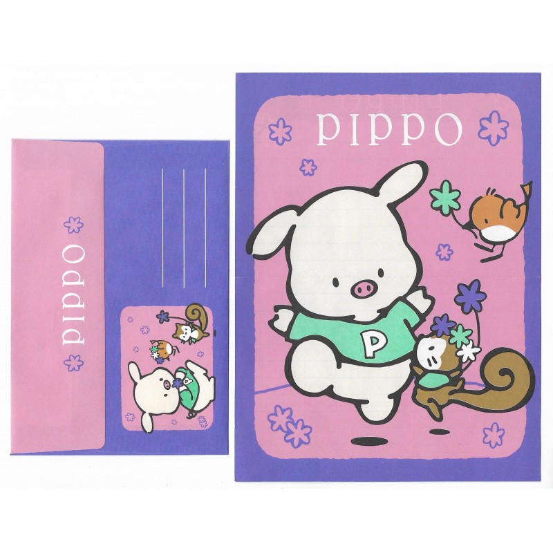 Ano 1995. Conjunto de Papel de Carta Pippo Antigo (Vintage) Sanrio