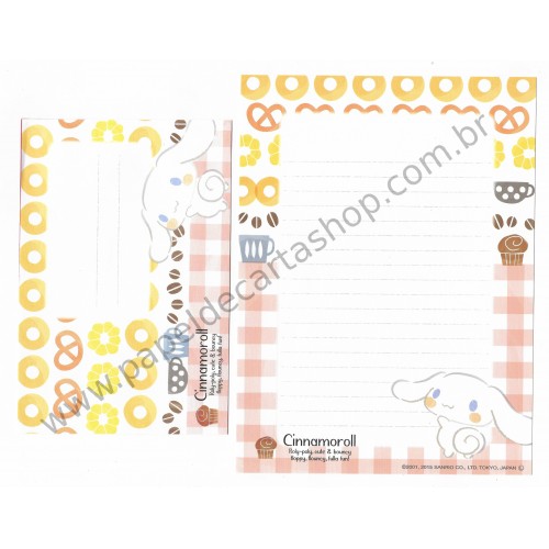 Ano 2015. Kit 2 Conjuntos de Papéis de Carta Cinnamoroll Roly-Poly Sanrio