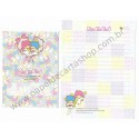 Ano 2002. Conjunto de Papel de Carta Little Twin Stars Patchwork Antigo (Vintage) Sanrio