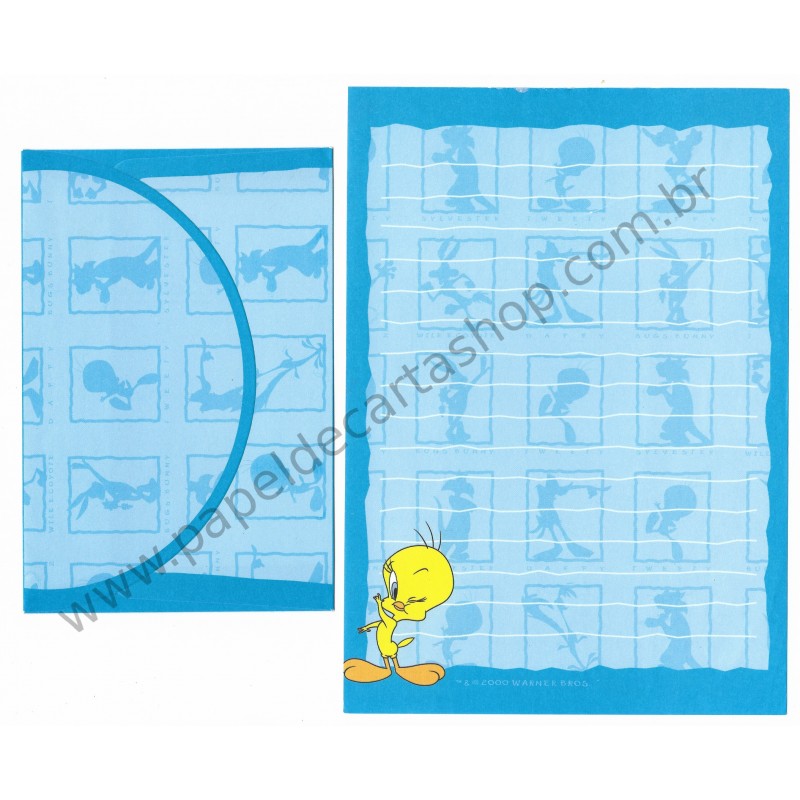 Conjunto de Papel de Carta ANTIGO Tweety Looney Tunes CAZ