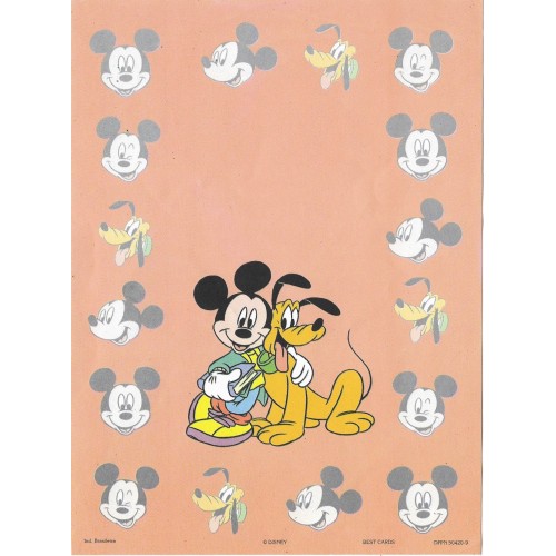 Papel de Carta Antigo Disney Mickey & Pluto - Best Cards
