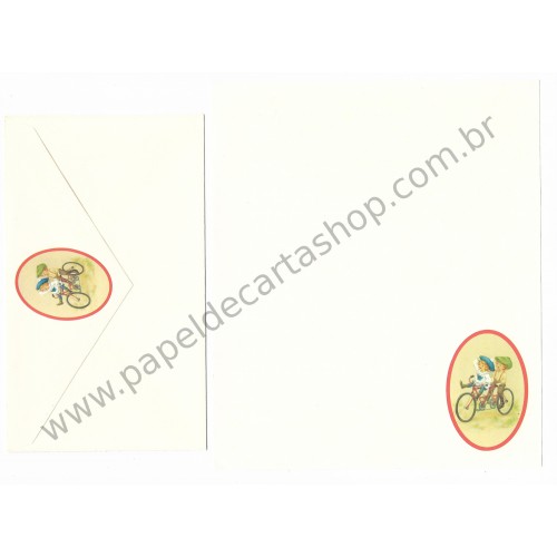 Conjunto de Papel de Carta Importado Bike Hallmark