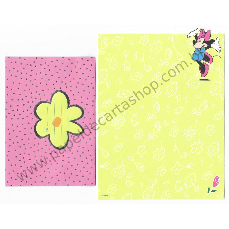 Conjunto de Papel de Carta Disney Minnie Flower CAM - Disney